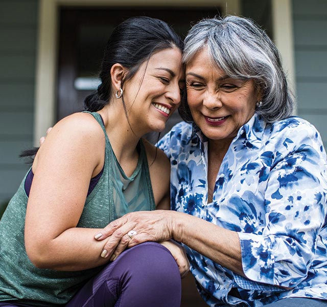 two women embracing