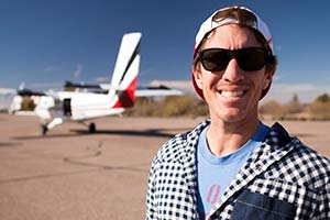 Jeff Provenzano in front of plane