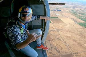 Jeff Provenzano jumping out of plane